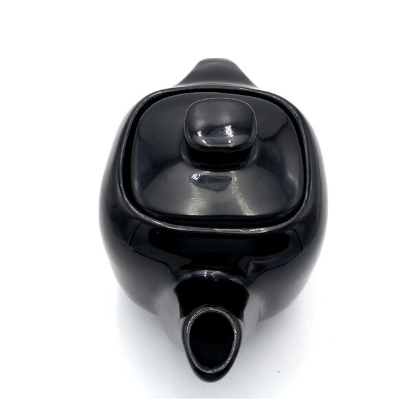 Beauce Quebec Canada Tea Pot Model Number 1670 Dark Brown Black Ceramic Square - Picture 3 of 8